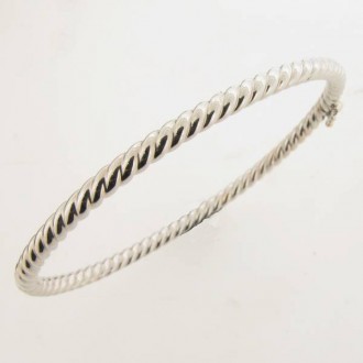 BA0050 White gold Twist Bangle 