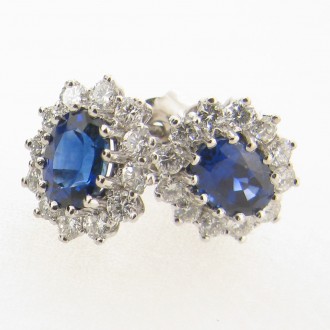 ED0443 Sapphire & Diamond Earrings