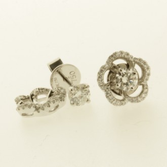 ED0498 18ct Diamond Cluster Earrings - removable centre