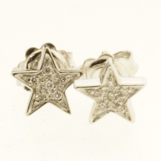 ED0512 18ct Small Diamond Star Earrings