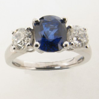 MS5310 Sapphire & Diamond Three Stone Ring