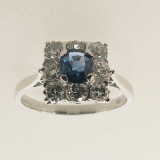 MS5691 Sapphire & Diamond Ring