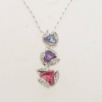 PD0263 Multi Gem & Diamond Pendant