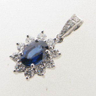 PD0466 Sapphire & Diamond Pendant