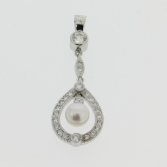 PD0493 Diamond & Pear Drop Pendant