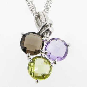 PO0198 18ct Multi Stone Pendant