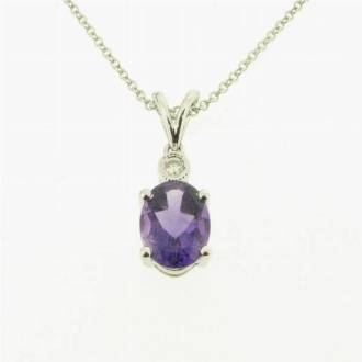 PO0239 18ct Amethyst & Diamond pendant