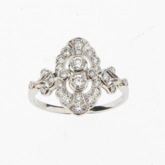 RD0080 Platinum Art Deco Style Diamond Ring