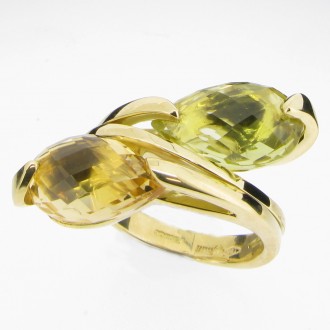 RO0048 Citrine & Lemon Quartz Ring