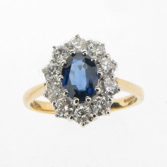 MS1981 Sapphire & Diamond Cluster