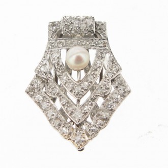 MS4827 1930's Diamond Clip Brooch