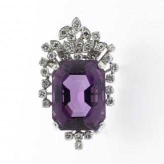 MS6174 Amethyst & Diamond Pendant