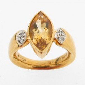 RM0026 Citrine & Diamond ring