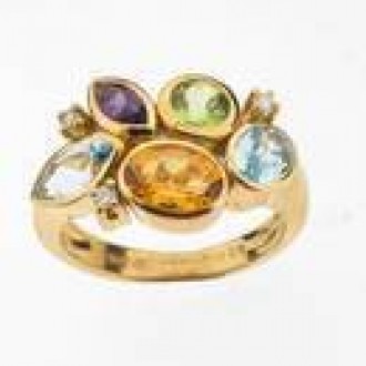 RM0059  Multi Gem & Diamond Ring