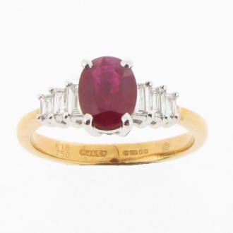 RR0005 Oval Ruby & Diamond Ring